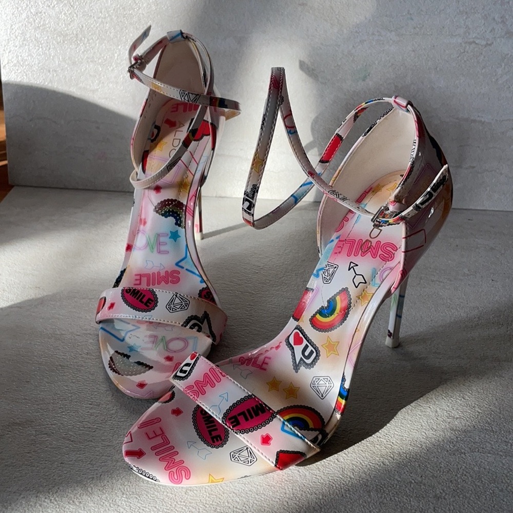 Multi color Aldo strappy heel